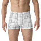Boxer Briefs Lung Cancer Awareness Plaid, White Ribbon, Supportive Gift 3XL - Scottish Squares
