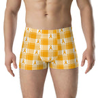 Boxer Briefs Kidney Cancer Awareness Plaid, Orange Ribbon, Supportive Gift 3XL - Scottish Squares
