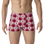 Boxer Briefs Multiple Myeloma Cancer Awareness, Burgundy Ribbon, Supportive Gift 3XL - Scottish Squares