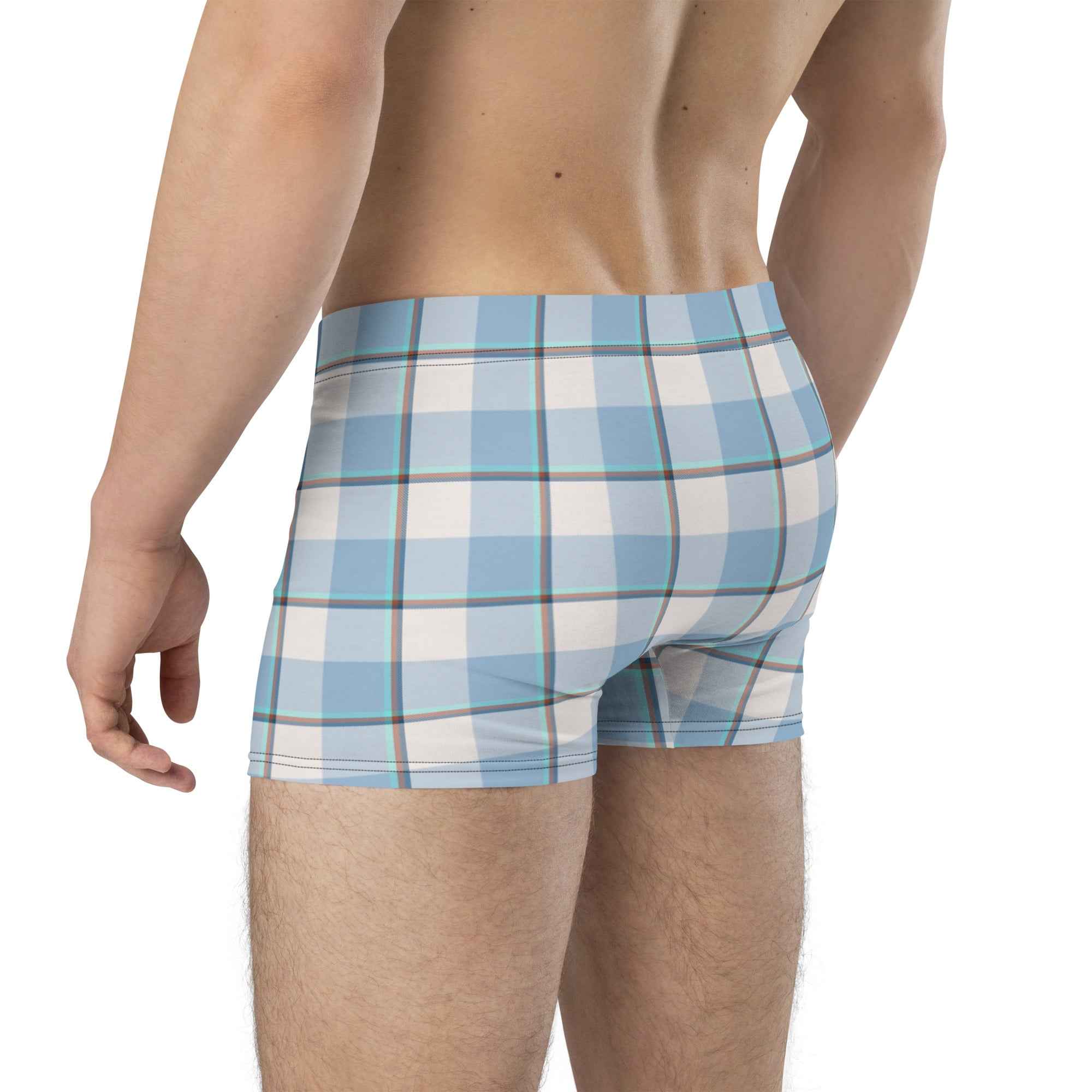 Pink Cloud and Blue Lagoon Plaid Boxer Briefs - Scottish Squares