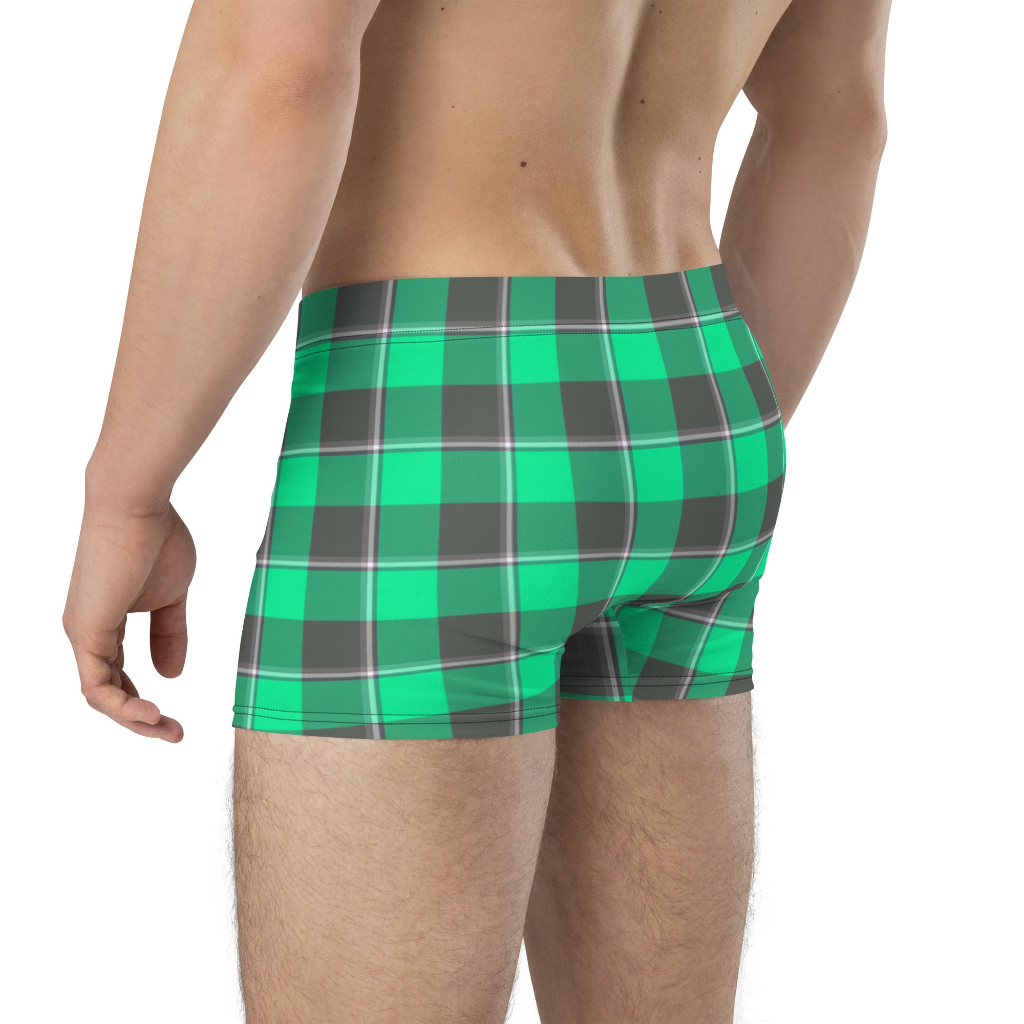 Spring Green and Finlandia Plaid Boxer Briefs - Scottish Squares