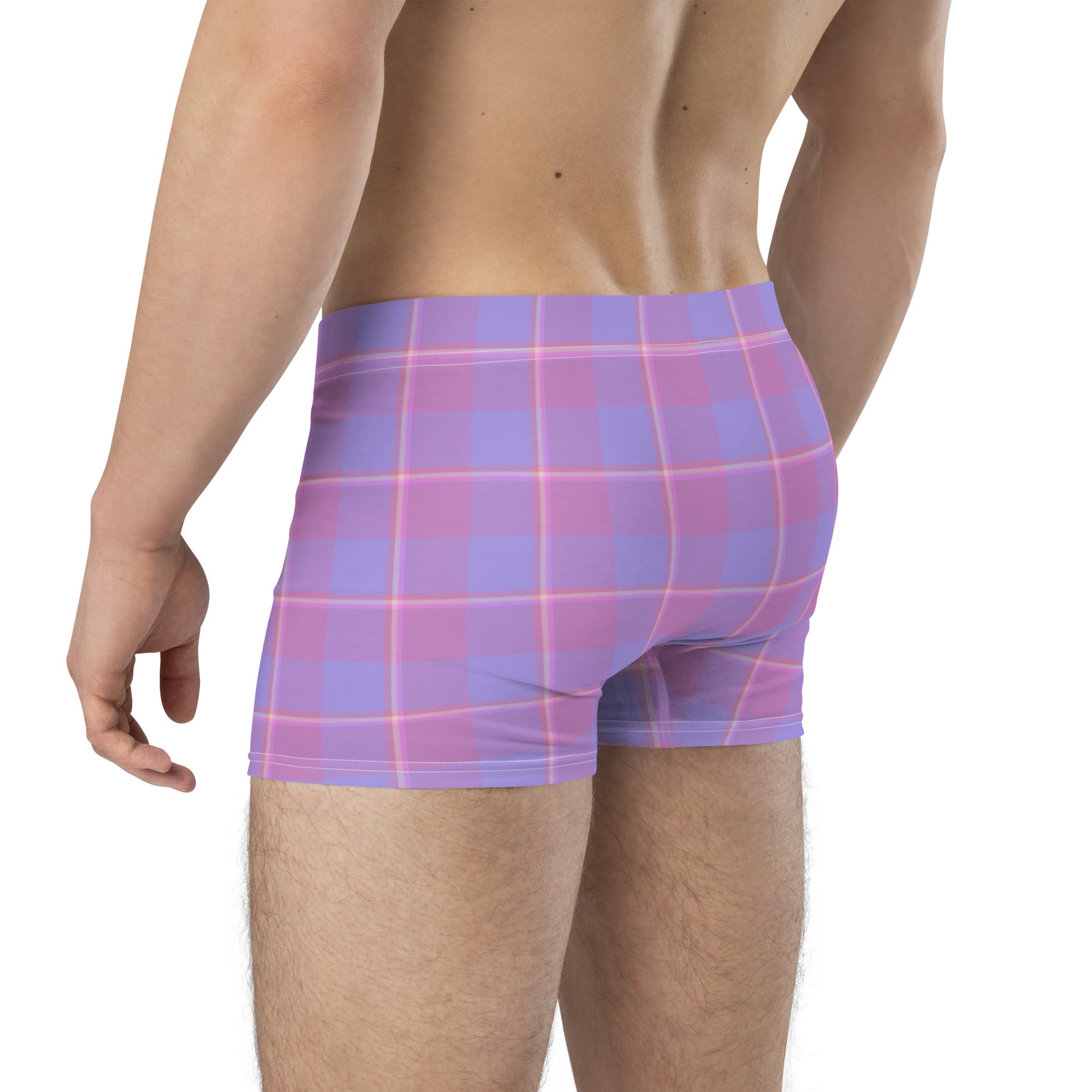 Viola and Dull Lavender Plaid Boxer Briefs - Scottish Squares