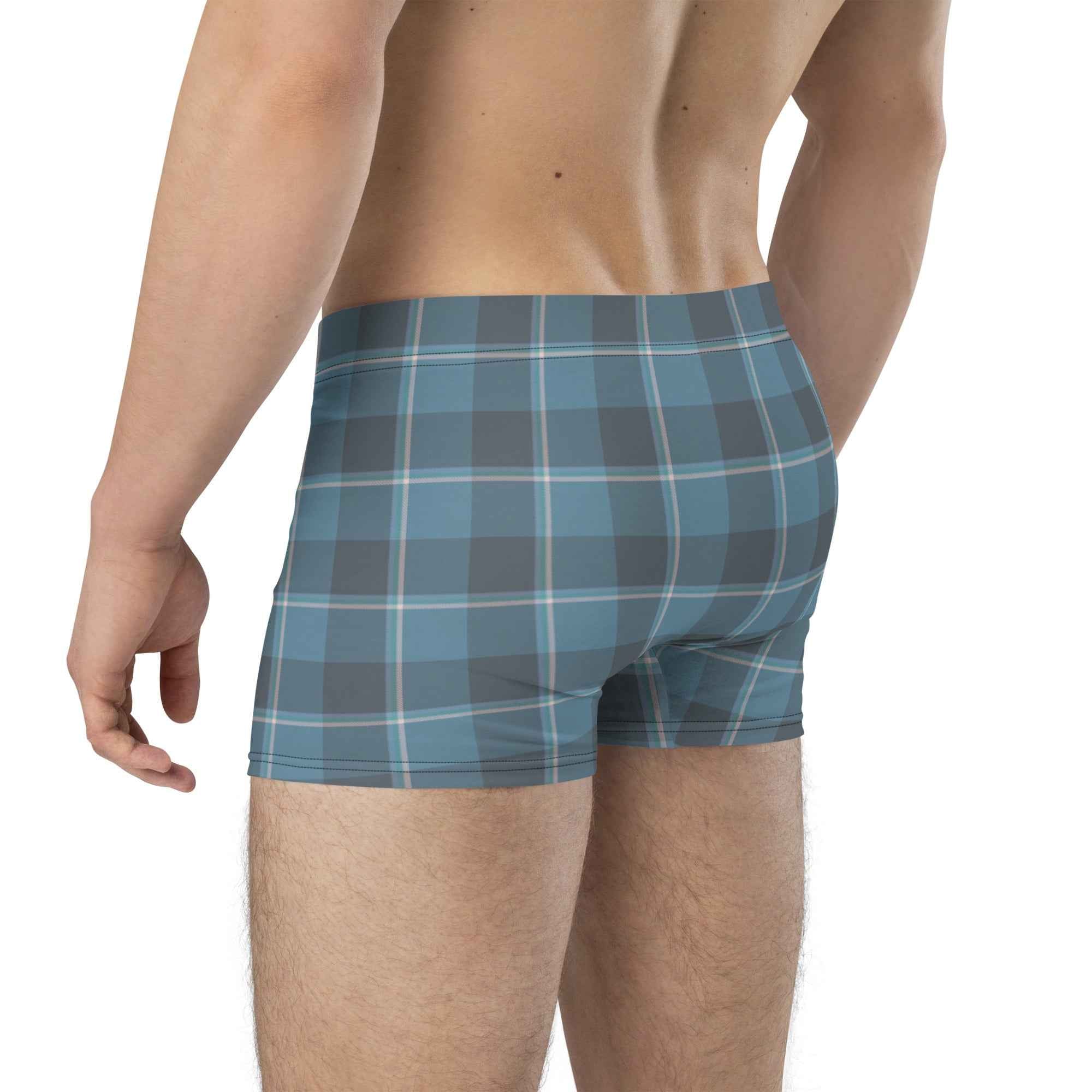 Hoki and Shuttle Gray Plaid Boxer Briefs - Scottish Squares