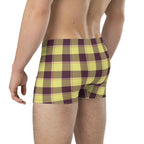 Flax and Livid Brown Plaid Boxer Briefs - Scottish Squares
