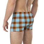 Blizzard Blue and Livid Brown Plaid Boxer Briefs - Scottish Squares