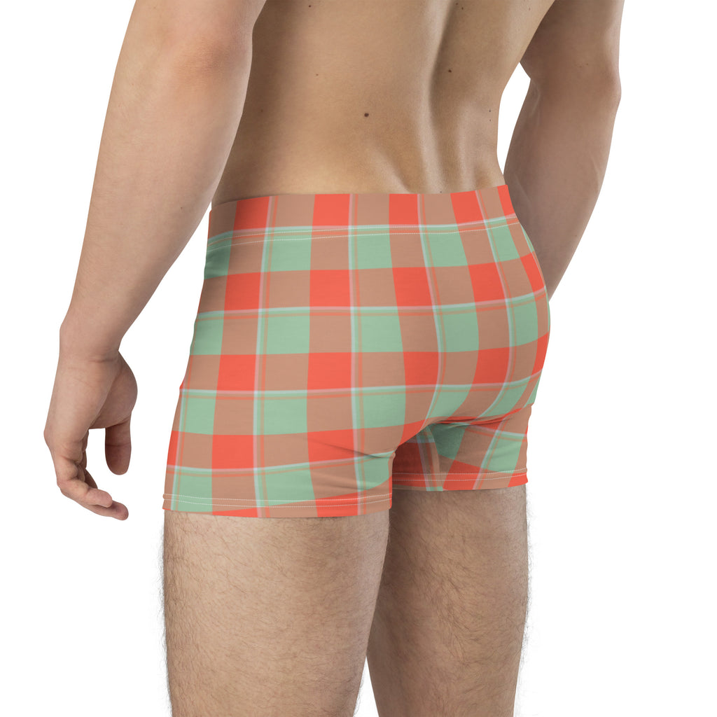 Spring Rain and Persimmon Plaid Boxer Briefs - Scottish Squares