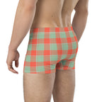 Spring Rain and Persimmon Plaid Boxer Briefs - Scottish Squares