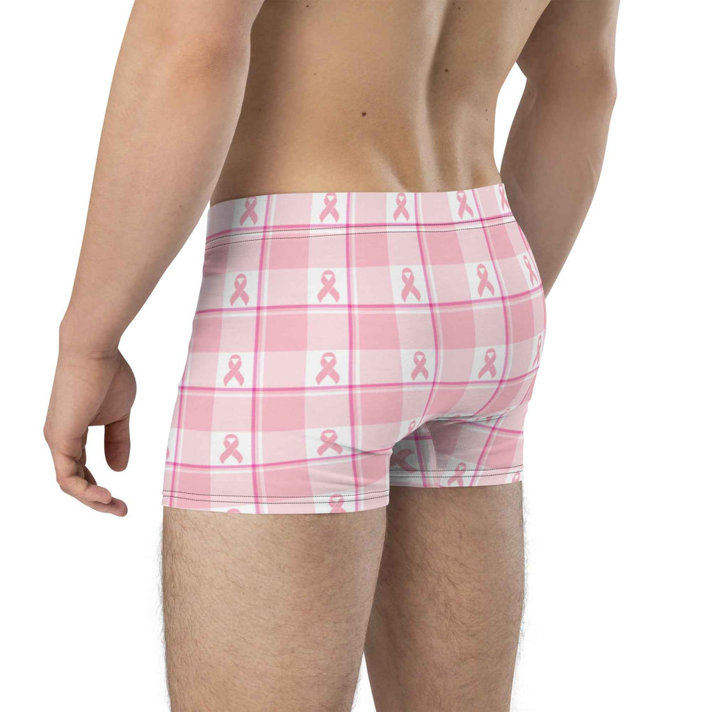 Boxer Briefs Breast Cancer Awareness Plaid - Scottish Squares