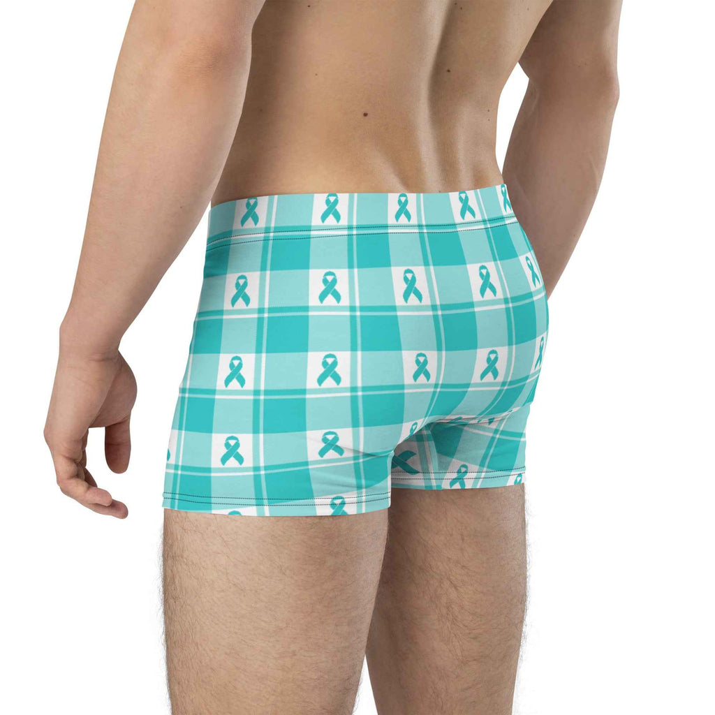 Boxer Briefs Ovarian Cancer Awareness Plaid - Scottish Squares