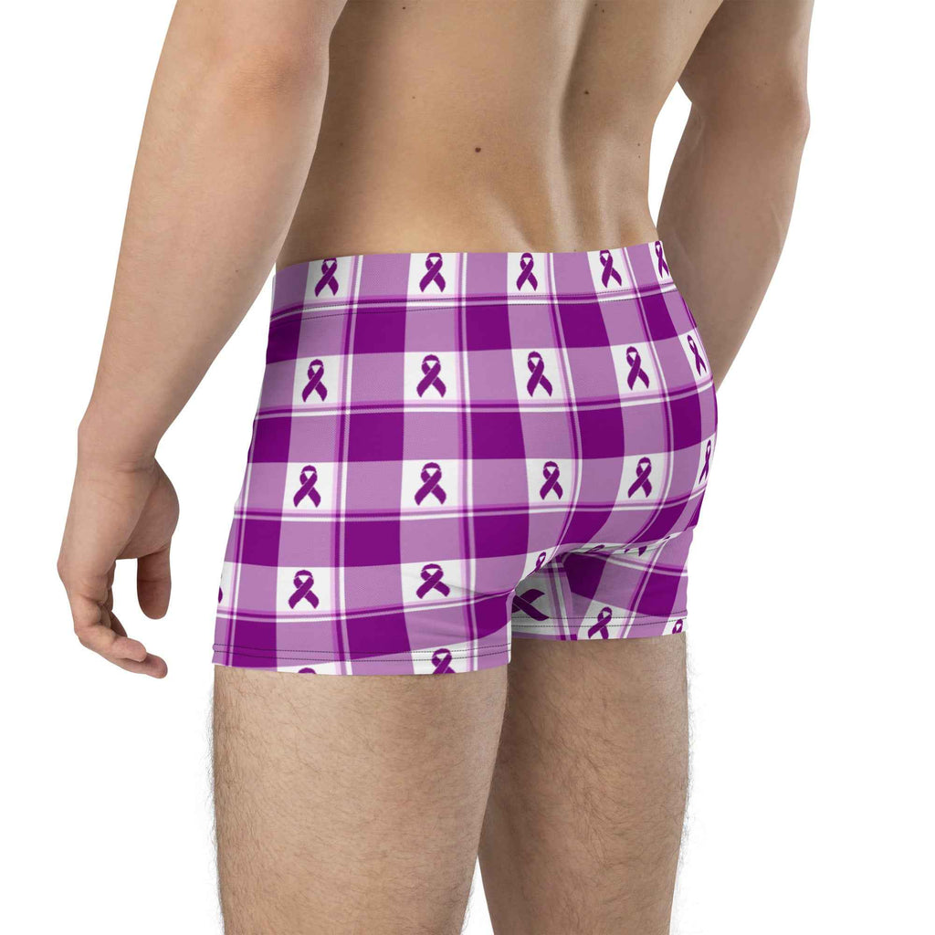 Boxer Briefs Pancreatic Cancer Awareness Plaid - Scottish Squares