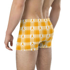 Boxer Briefs Kidney Cancer Awareness Plaid, Orange Ribbon, Supportive Gift - Scottish Squares