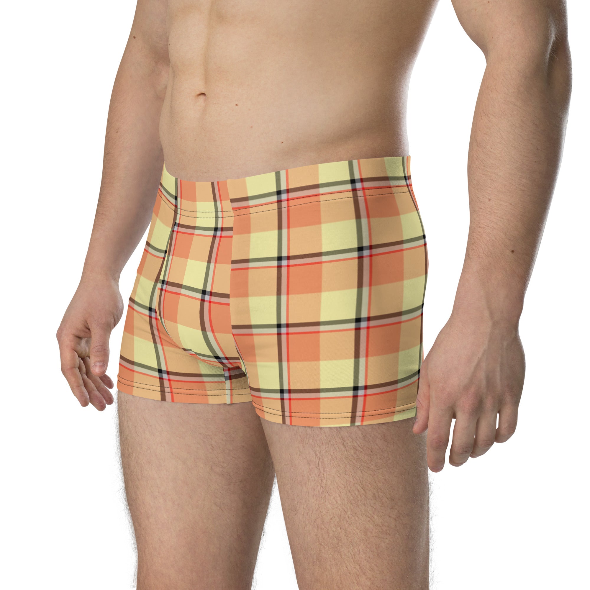 Claystone and Morning Mist Plaid Boxer Briefs - Scottish Squares