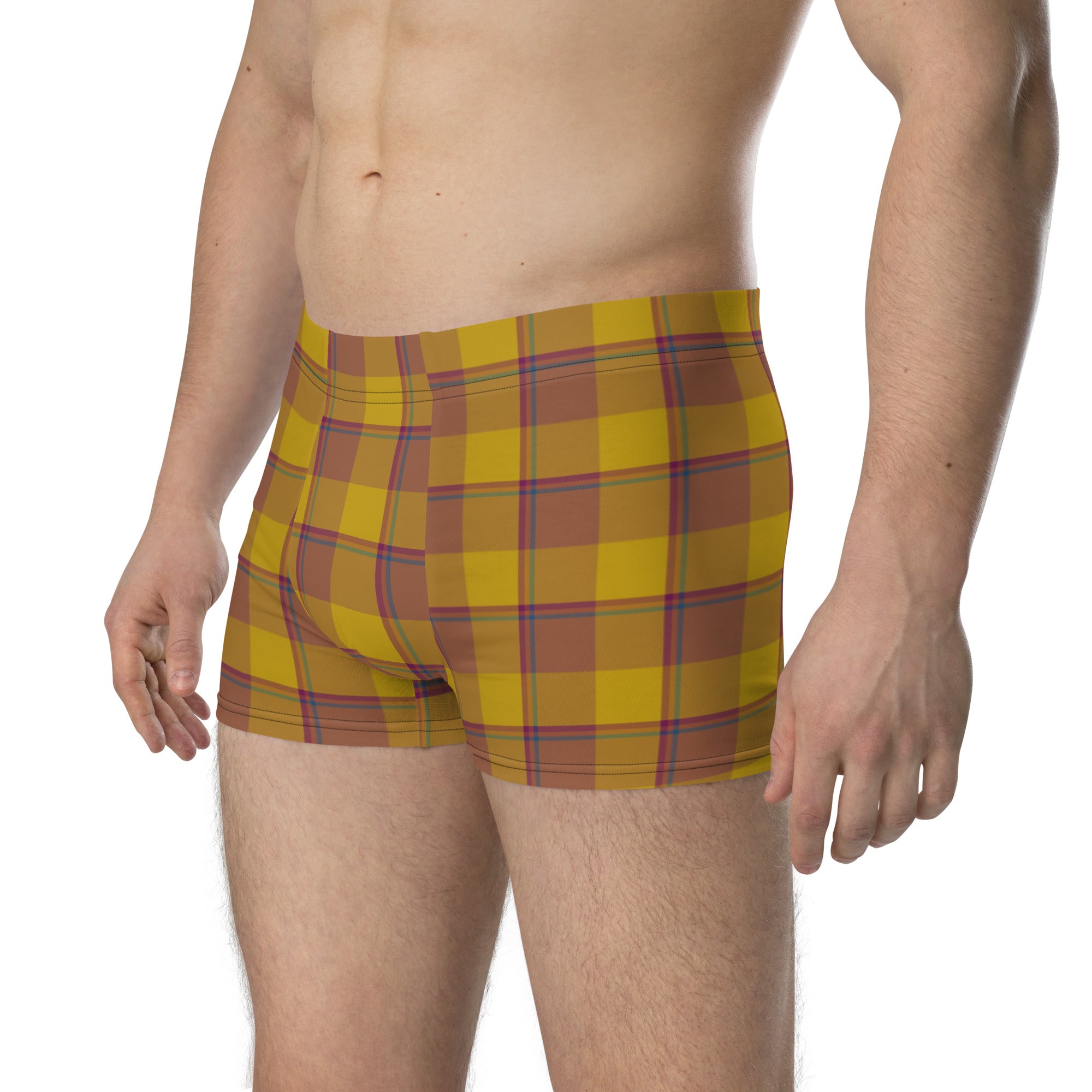 Potters Clay and Pizza Plaid Boxer Briefs - Scottish Squares