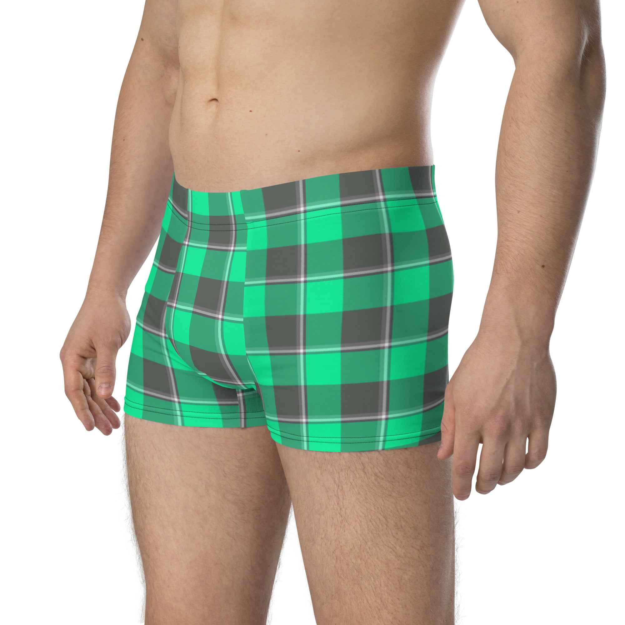 Spring Green and Finlandia Plaid Boxer Briefs - Scottish Squares