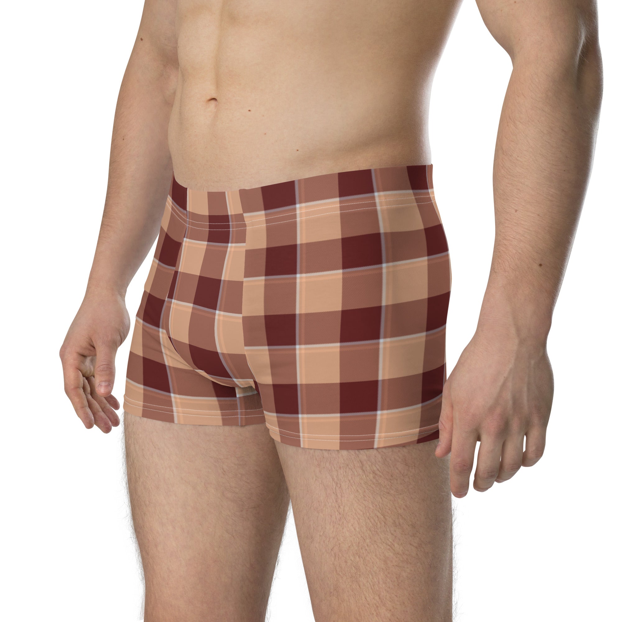 Whiskey and Livid Brown Plaid Boxer Briefs - Scottish Squares