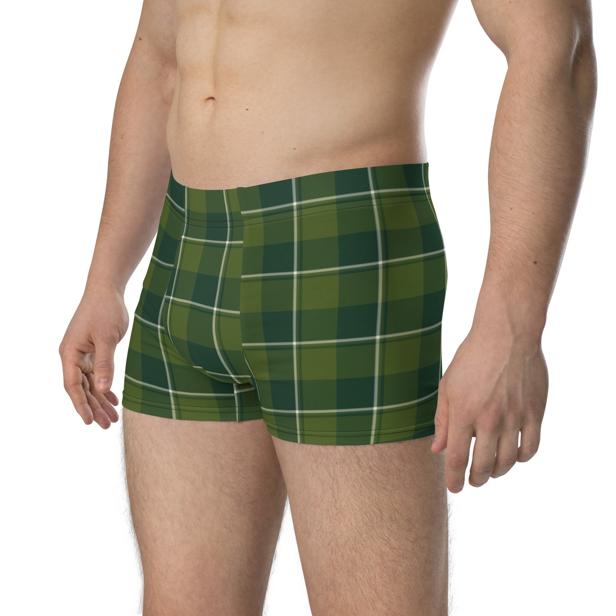 Woodland and Evergreen Plaid Boxer Briefs - Scottish Squares