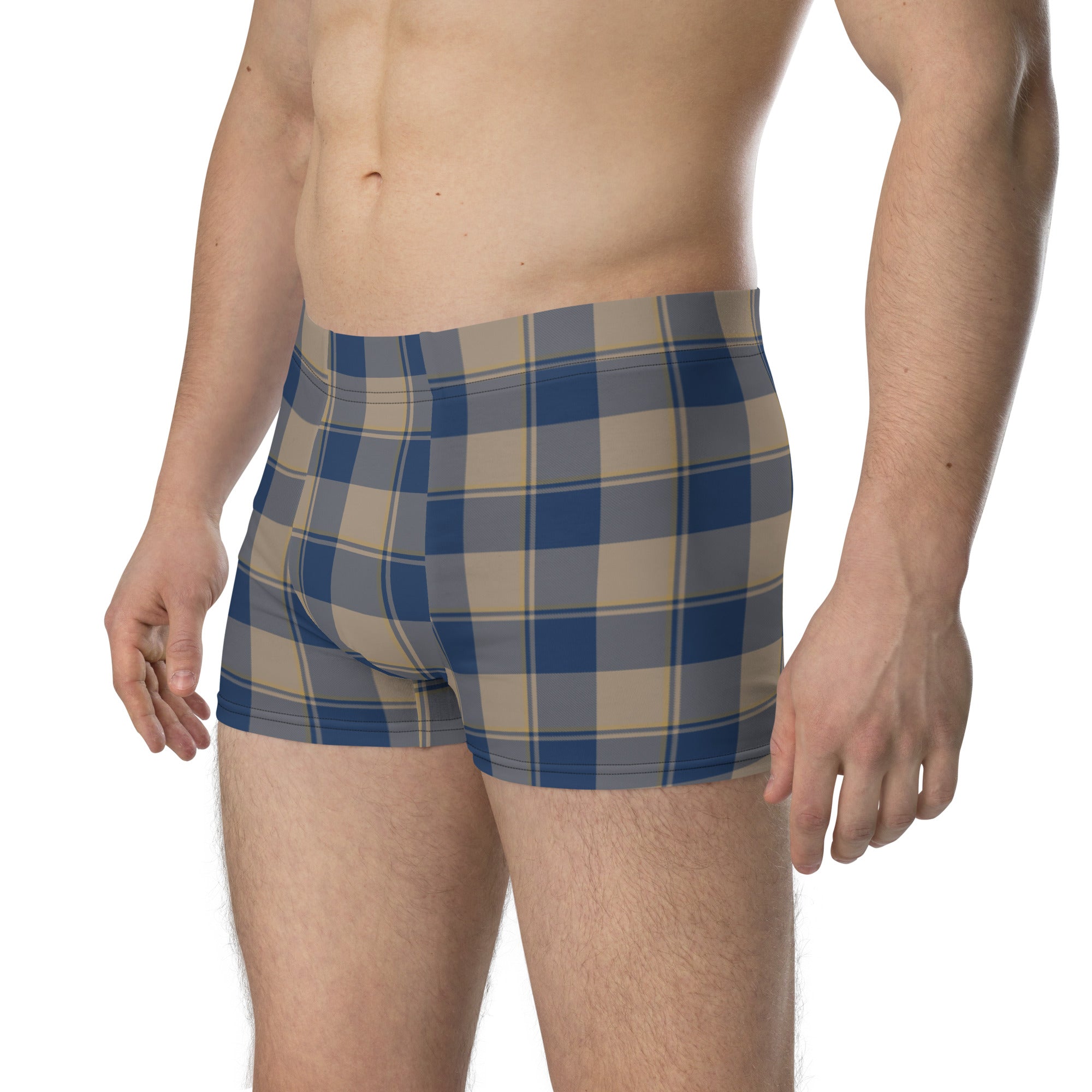 Cello and Donkey Brown Plaid Boxer Briefs - Scottish Squares