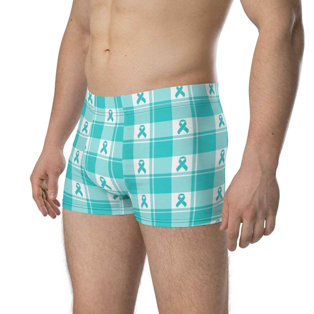 Boxer Briefs Ovarian Cancer Awareness Plaid - Scottish Squares