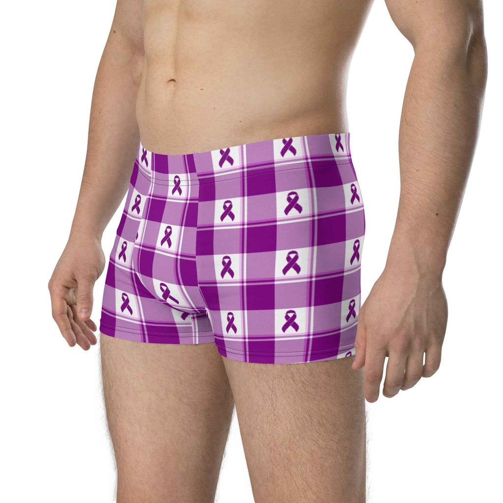 Boxer Briefs Pancreatic Cancer Awareness Plaid - Scottish Squares