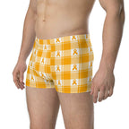 Boxer Briefs Kidney Cancer Awareness Plaid, Orange Ribbon, Supportive Gift - Scottish Squares