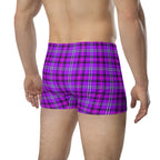 Electric Violet and Fuchsia Plaid Boxer Briefs - Scottish Squares