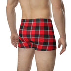 Red Ribbon and Heavy Metal Plaid Boxer Briefs - Scottish Squares