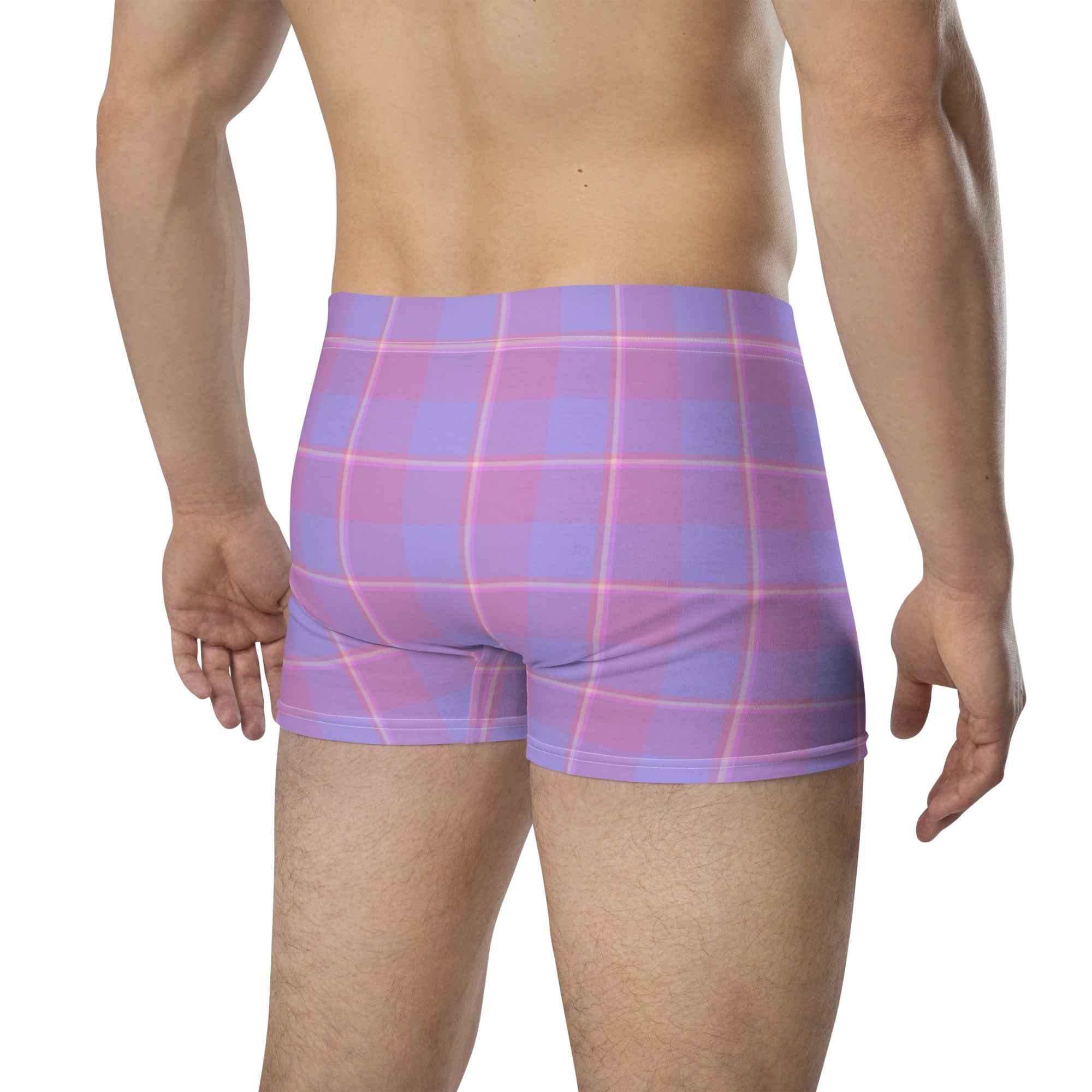 Viola and Dull Lavender Plaid Boxer Briefs - Scottish Squares