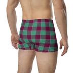 Ocean Green and Mulberry Wood Plaid Boxer Briefs - Scottish Squares