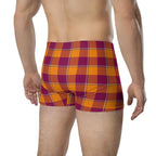 Tahiti Gold and Rose Bud Cherry Plaid Boxer Briefs - Scottish Squares