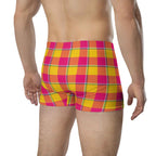 Corn and Razzmatazz Plaid Boxer Briefs - Scottish Squares