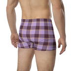 Light Wisteria and Livid Brown Plaid Boxer Briefs - Scottish Squares