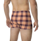 Hit Pink and Livid Brown Plaid Boxer Briefs - Scottish Squares