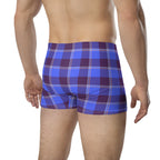 Cornflower Blue and Livid Brown Plaid Boxer Briefs - Scottish Squares