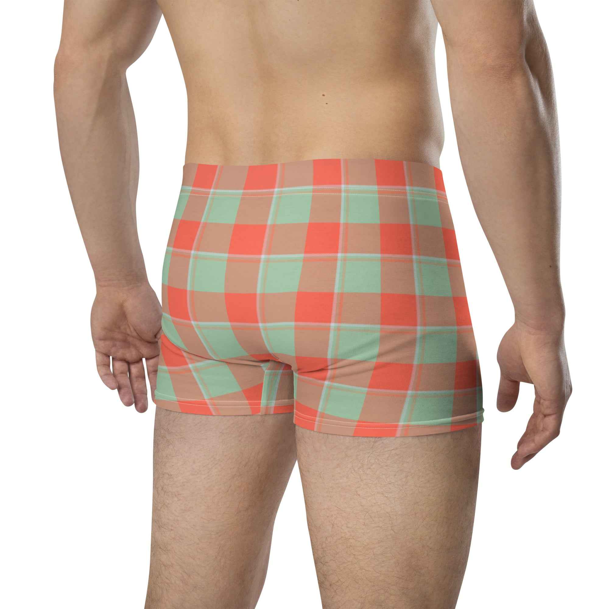 Spring Rain and Persimmon Plaid Boxer Briefs - Scottish Squares
