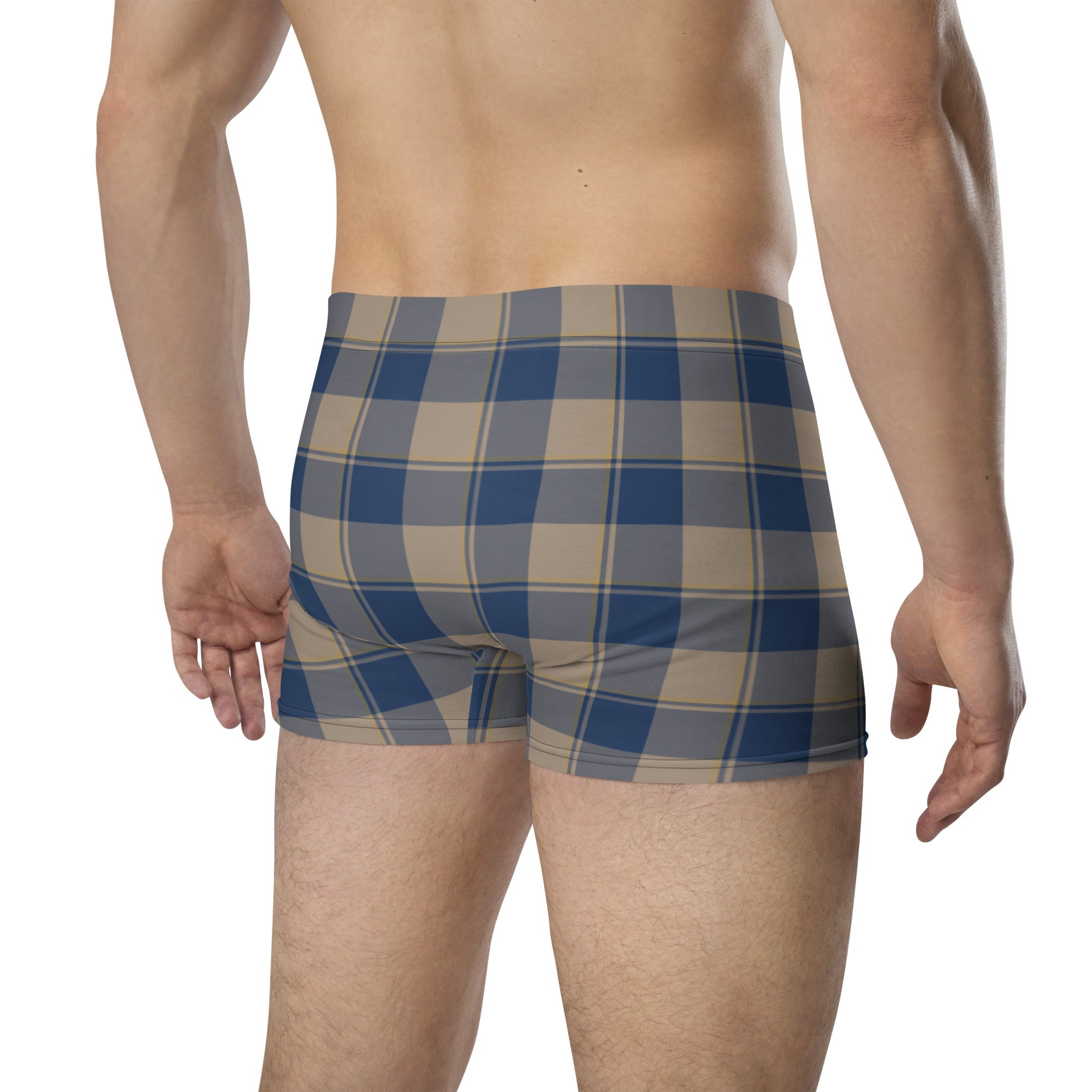 Cello and Donkey Brown Plaid Boxer Briefs - Scottish Squares