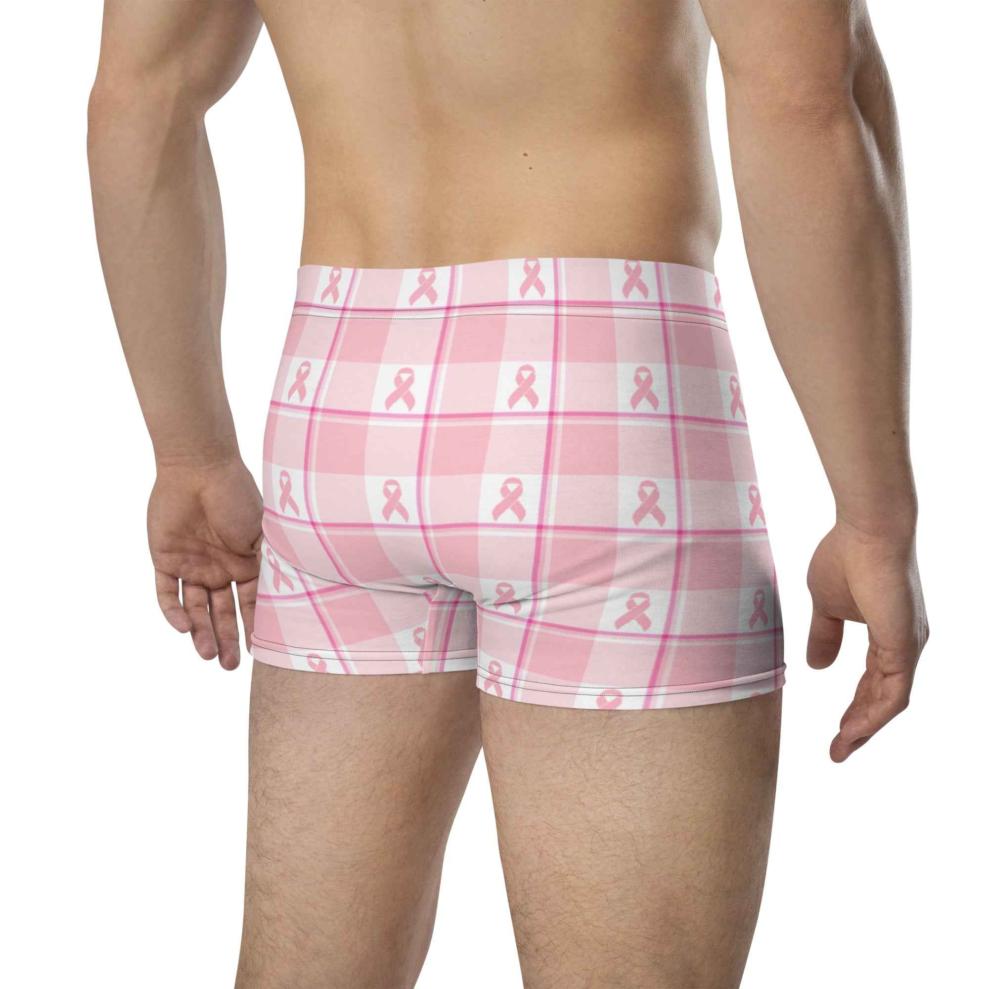 Boxer Briefs Breast Cancer Awareness Plaid - Scottish Squares