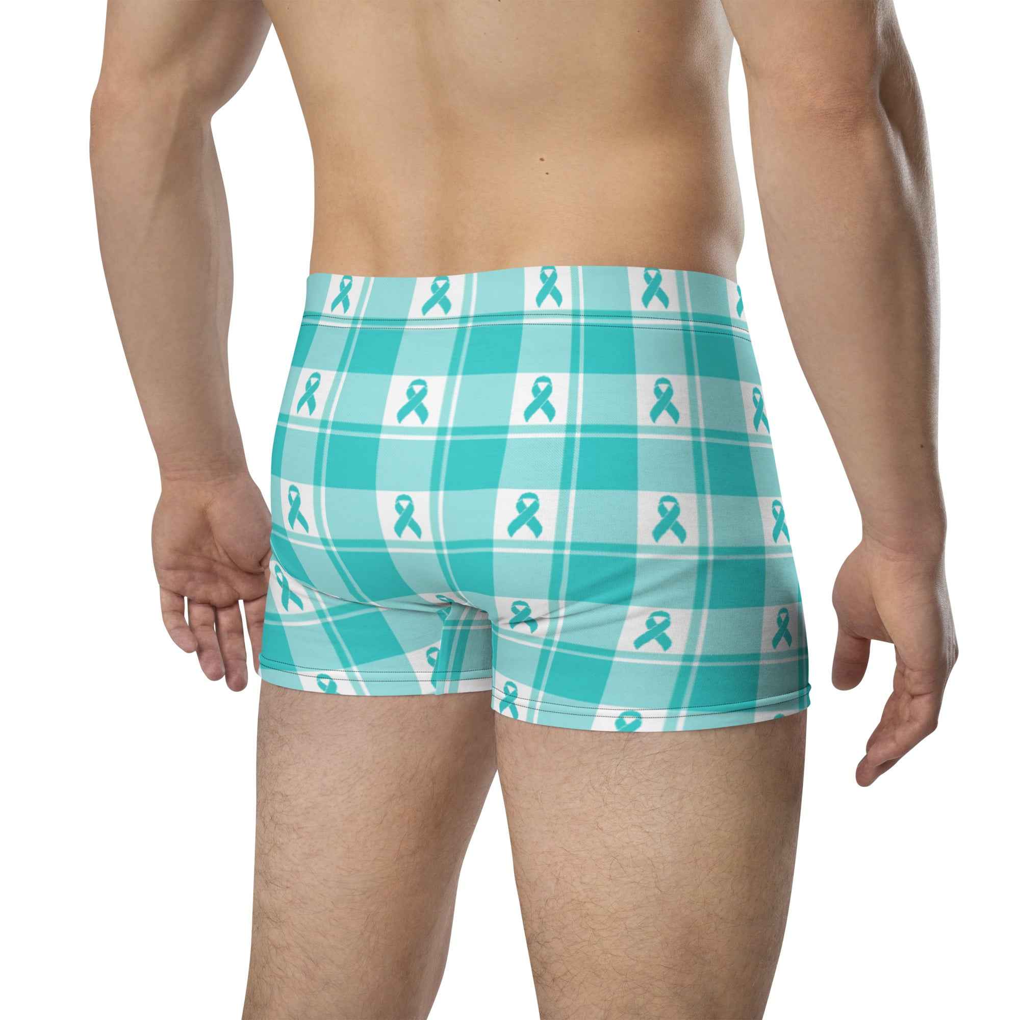 Boxer Briefs Ovarian Cancer Awareness Plaid - Scottish Squares