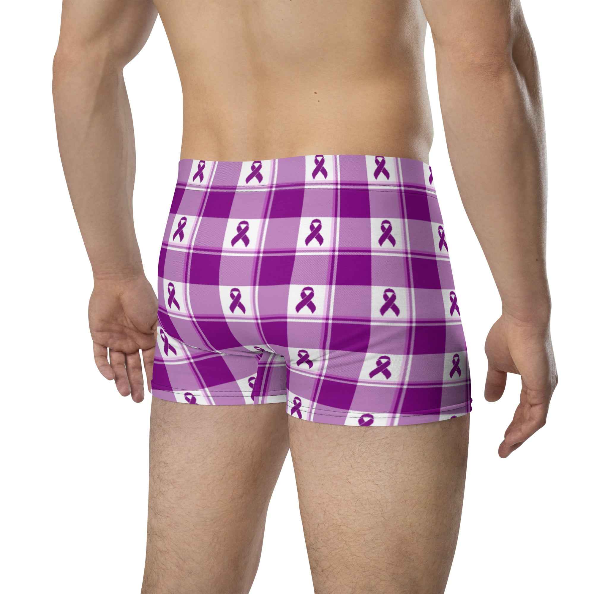 Boxer Briefs Pancreatic Cancer Awareness Plaid - Scottish Squares
