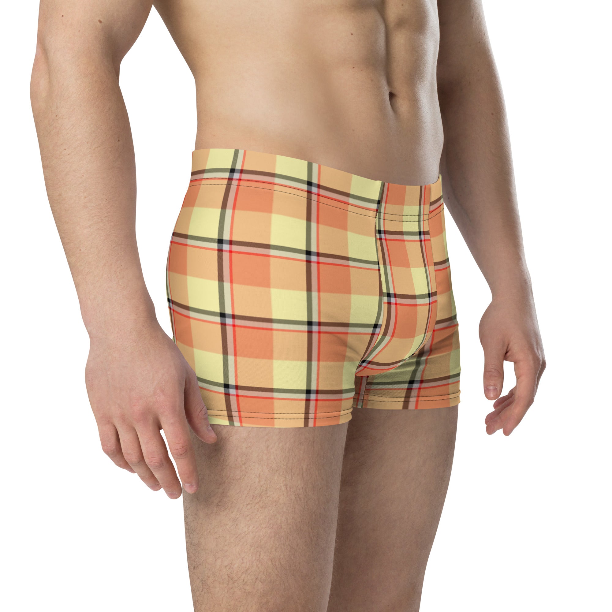 Claystone and Morning Mist Plaid Boxer Briefs - Scottish Squares