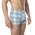 Pink Cloud and Blue Lagoon Plaid Boxer Briefs - Scottish Squares