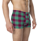 Ocean Green and Mulberry Wood Plaid Boxer Briefs - Scottish Squares
