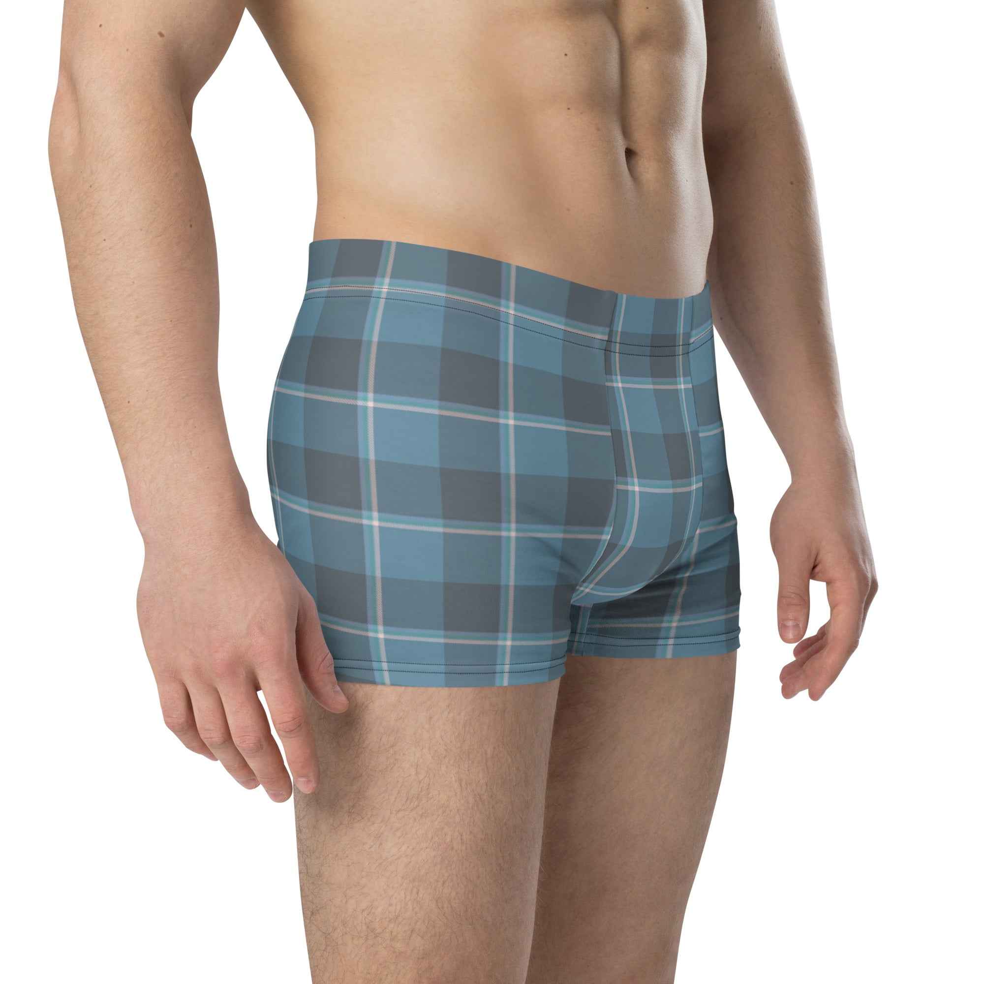 Hoki and Shuttle Gray Plaid Boxer Briefs - Scottish Squares