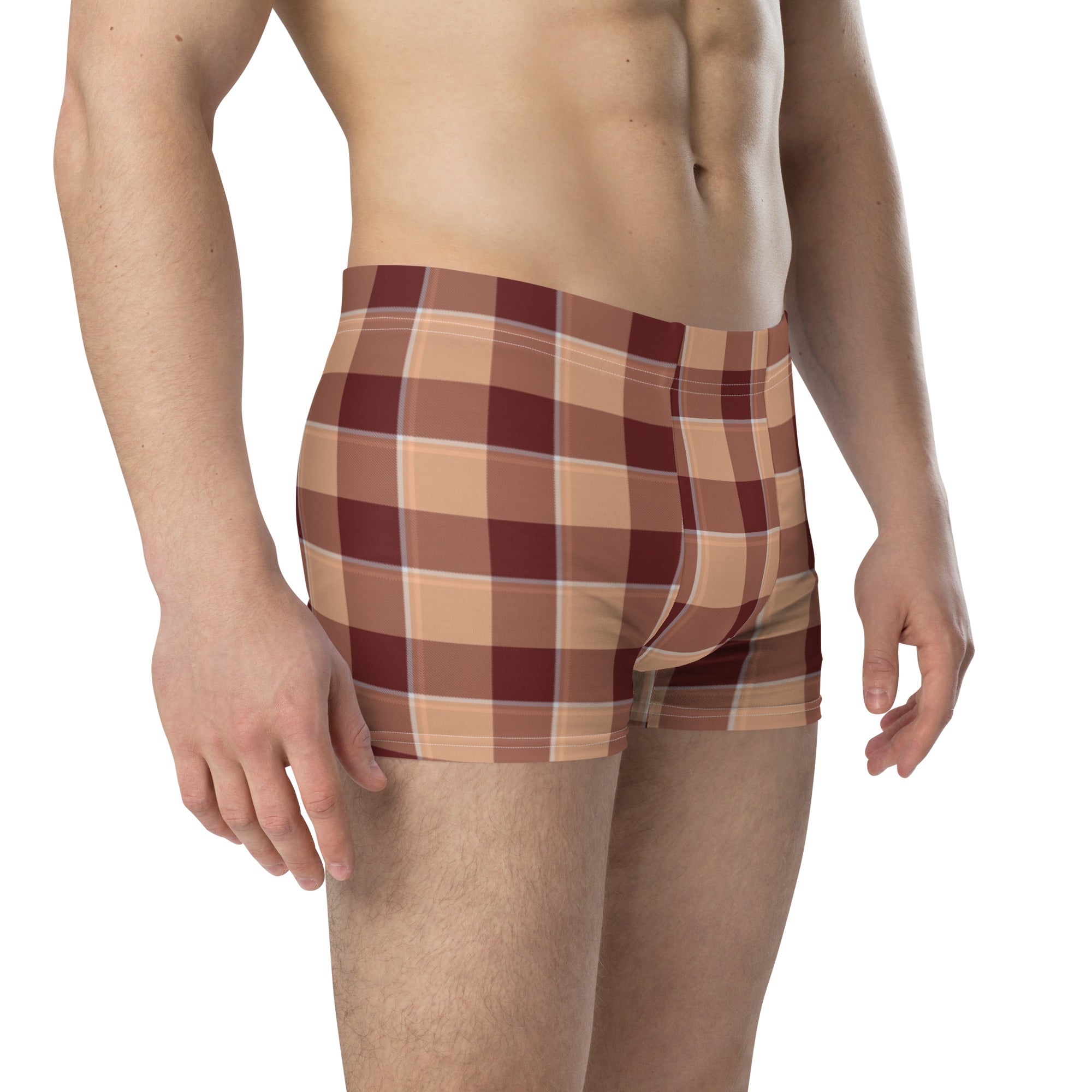 Whiskey and Livid Brown Plaid Boxer Briefs - Scottish Squares