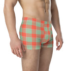 Spring Rain and Persimmon Plaid Boxer Briefs - Scottish Squares