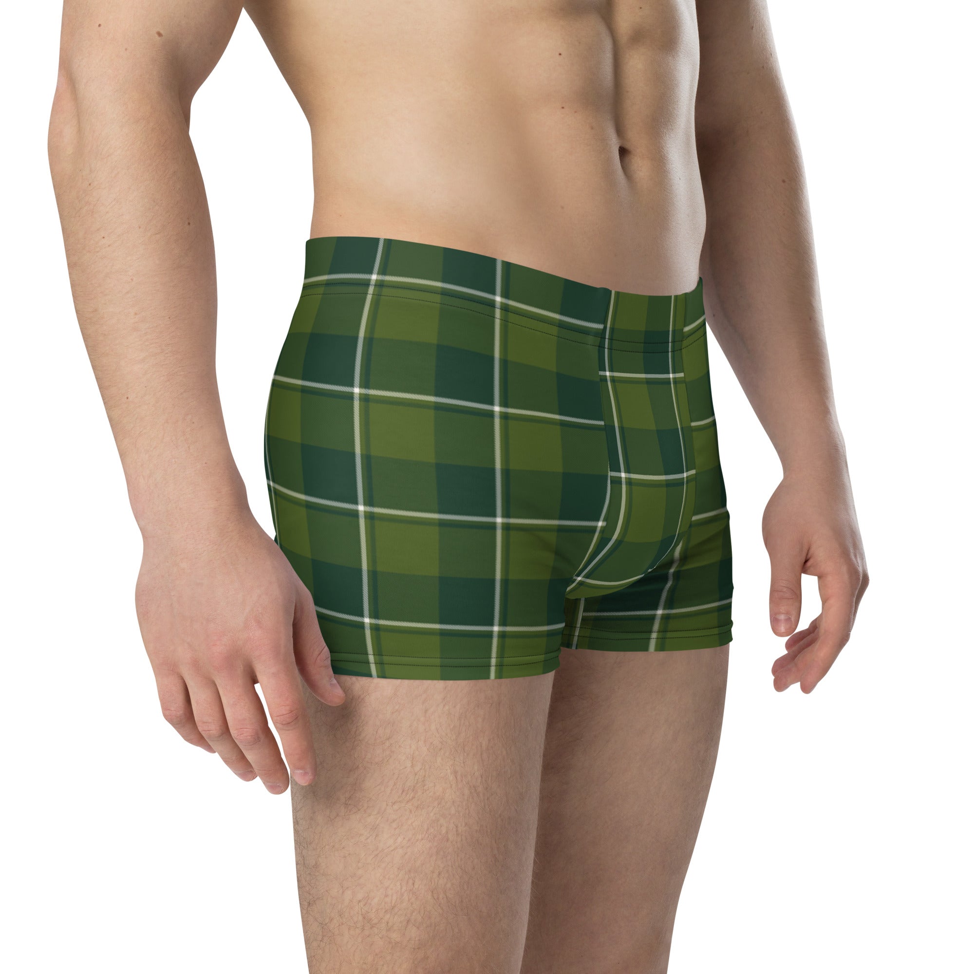 Woodland and Evergreen Plaid Boxer Briefs - Scottish Squares
