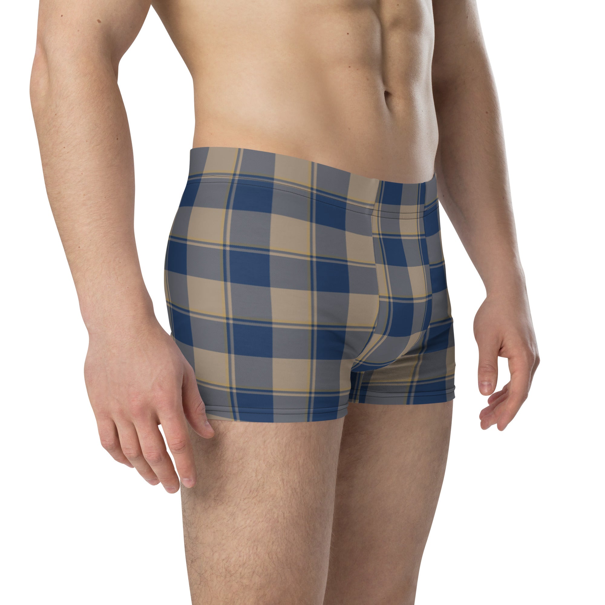 Cello and Donkey Brown Plaid Boxer Briefs - Scottish Squares