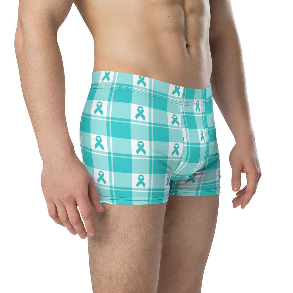 Boxer Briefs Ovarian Cancer Awareness Plaid - Scottish Squares