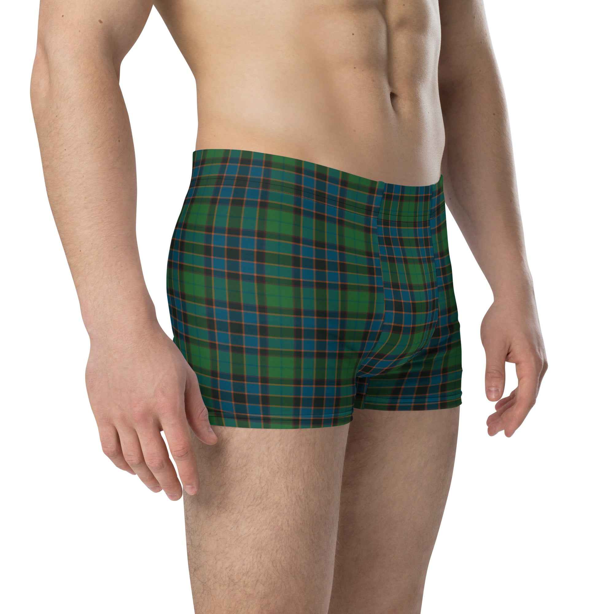Boxer Briefs Green Blue Orange Plaid Tartan