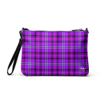 Personalized Crossbody Bag Electric Violet and Fuchsia Plaid - Scottish Squares