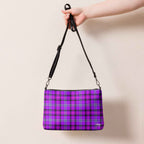 Personalized Crossbody Bag Electric Violet and Fuchsia Plaid - Scottish Squares